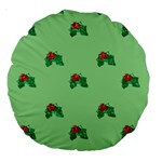 sequin christmas Holly Large 18  Premium Round Cushion 