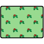 sequin christmas Holly Double Sided Fleece Blanket (Large)