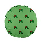 sequin christmas Holly Standard 15  Premium Flano Round Cushion 