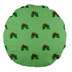 sequin christmas Holly Large 18  Premium Flano Round Cushion 