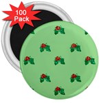 sequin christmas Holly 3  Magnet (100 pack)