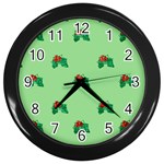 sequin christmas Holly Wall Clock (Black)