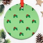 sequin christmas Holly Round Ornament (Two Sides)