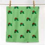 sequin christmas Holly Face Towel