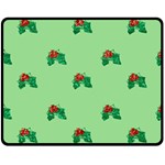 sequin christmas Holly Double Sided Fleece Blanket (Medium)