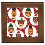 christmas hipster monkeys  Framed Tile