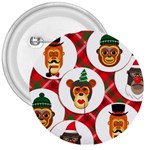 christmas hipster monkeys  3  Button