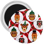 christmas hipster monkeys  3  Magnet