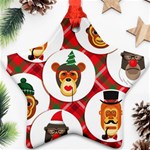 christmas hipster monkeys  Ornament (Star)