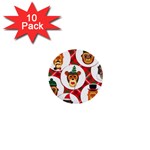 christmas hipster monkeys  1  Mini Button (10 pack) 