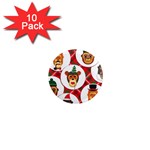 christmas hipster monkeys  1  Mini Magnet (10 pack) 