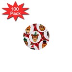 christmas hipster monkeys  1  Mini Button (100 pack) 