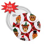 christmas hipster monkeys  2.25  Button (100 pack)