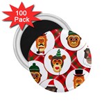 christmas hipster monkeys  2.25  Magnet (100 pack) 