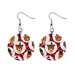 christmas hipster monkeys  1  Button Earrings