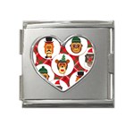 christmas hipster monkeys  Mega Link Heart Italian Charm (18mm)