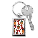 christmas hipster monkeys  Key Chain (Rectangle)