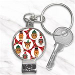 christmas hipster monkeys  Nail Clippers Key Chain