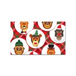 christmas hipster monkeys  Sticker (Rectangular)