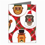 christmas hipster monkeys  Greeting Card