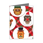 christmas hipster monkeys  Mini Greeting Card