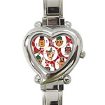 christmas hipster monkeys  Heart Italian Charm Watch