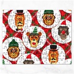 christmas hipster monkeys  Jigsaw Puzzle (Rectangular)