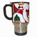 christmas hipster monkeys  Travel Mug (White)