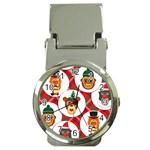 christmas hipster monkeys  Money Clip Watch