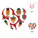 christmas hipster monkeys  Playing Cards (Heart)