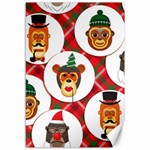 christmas hipster monkeys  Canvas 12  x 18 