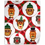 christmas hipster monkeys  Canvas 16  x 20 