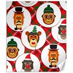 christmas hipster monkeys  Canvas 20  x 24 