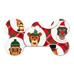 christmas hipster monkeys  Dog Tag Bone (One Side)