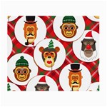 christmas hipster monkeys  Small Glasses Cloth (2 Sides)