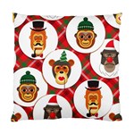 christmas hipster monkeys  Standard Cushion Case (One Side)