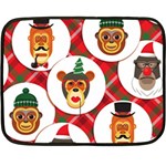 christmas hipster monkeys  Fleece Blanket (Mini)