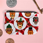 christmas hipster monkeys  Mini Coin Purse