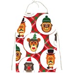 christmas hipster monkeys  Full Print Apron