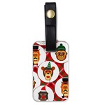 christmas hipster monkeys  Luggage Tag (one side)