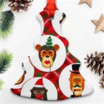 christmas hipster monkeys  Christmas Tree Ornament (Two Sides)