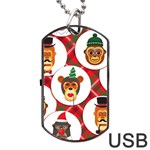 christmas hipster monkeys  Dog Tag USB Flash (One Side)