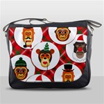 christmas hipster monkeys  Messenger Bag