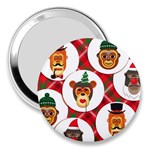 christmas hipster monkeys  3  Handbag Mirror