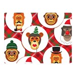 christmas hipster monkeys  Double Sided Flano Blanket (Mini)