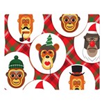 christmas hipster monkeys  Double Sided Flano Blanket (Large)