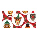 christmas hipster monkeys  Satin Wrap