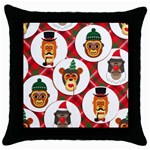 christmas hipster monkeys  Throw Pillow Case (Black)