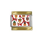 christmas hipster monkeys  Gold Trim Italian Charm (9mm)