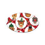 christmas hipster monkeys  Sticker (Oval)